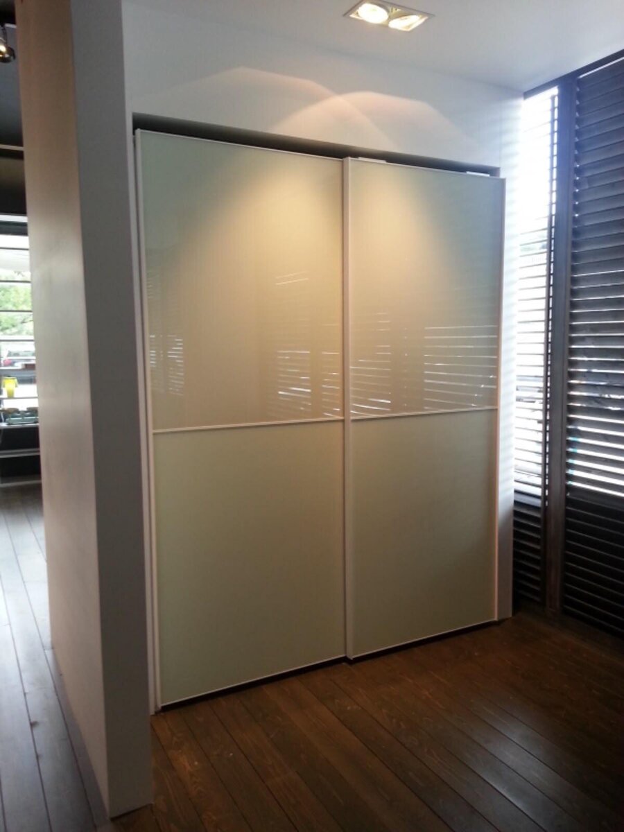 Closet with hanging rods and drawers